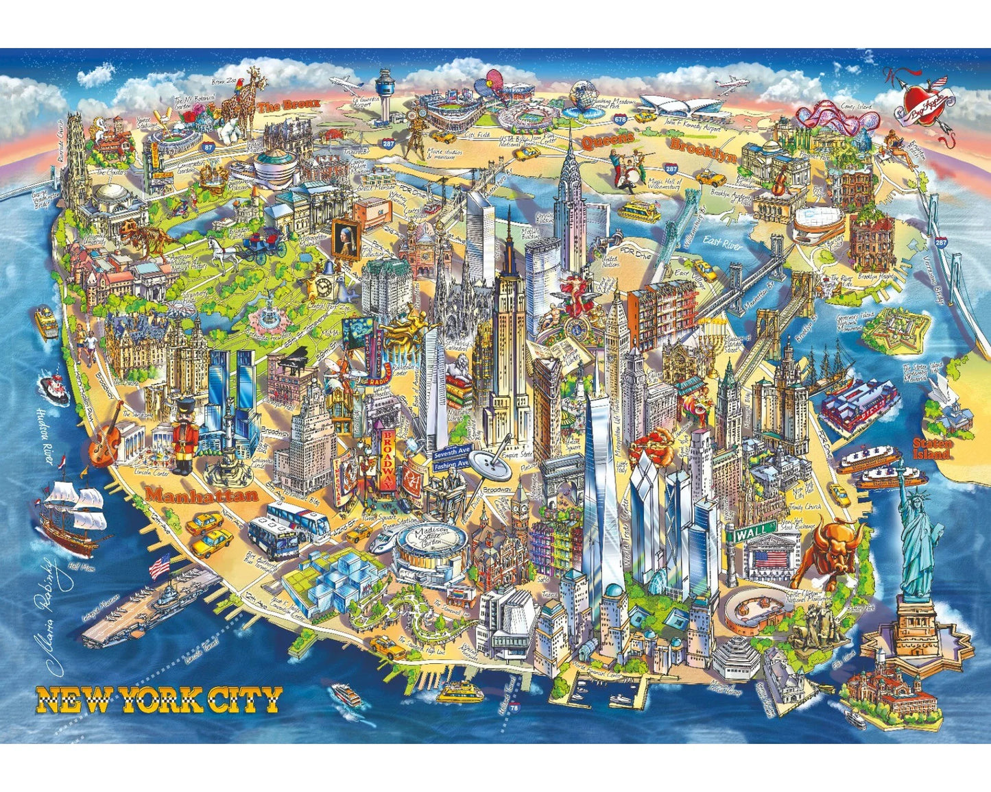 New York City Landmarks 250 Piece Wooden Puzzle