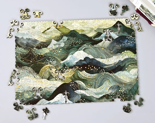 Wooden puzzle "Wild Waves" 241 pieces