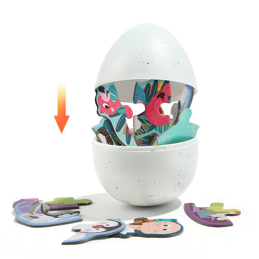 Puzzle with baby animals-egg