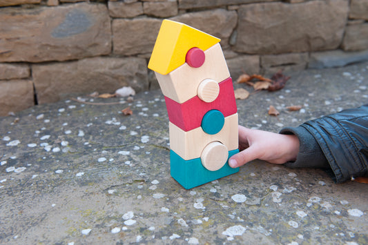 Colorful wooden tower
