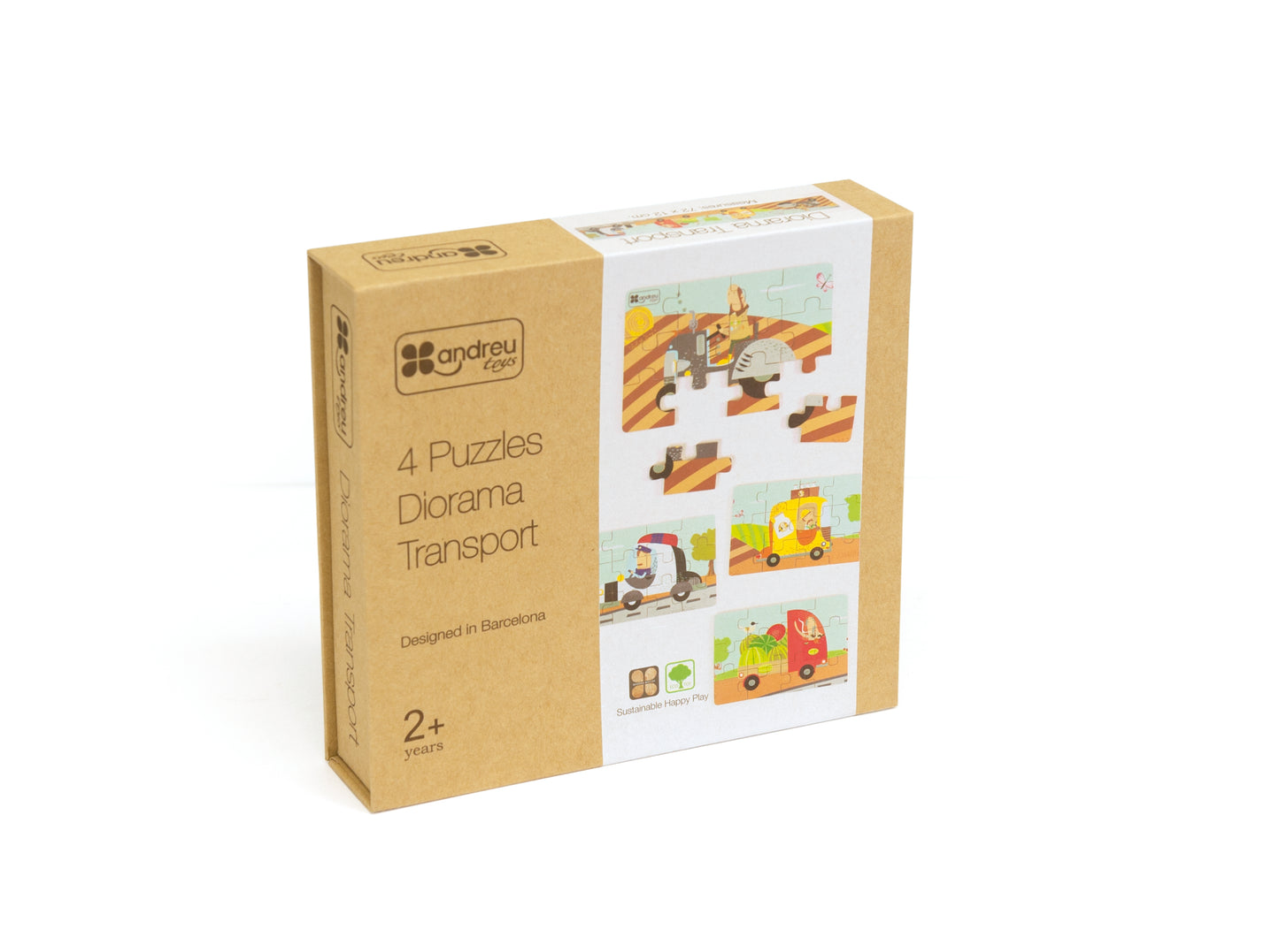 Wooden puzzle with 4 parts - vehicles Andreu