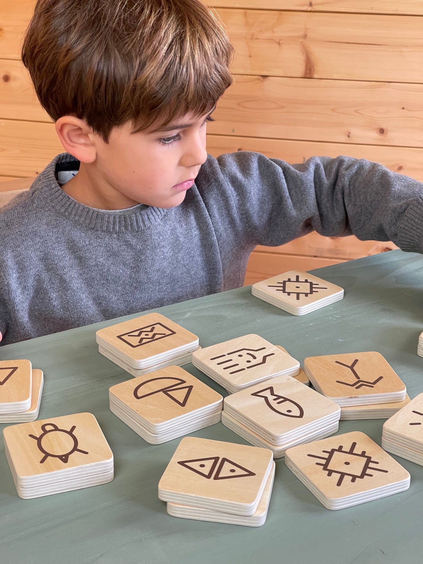 Παιχνίδι memory από ξύλο με σύμβολα