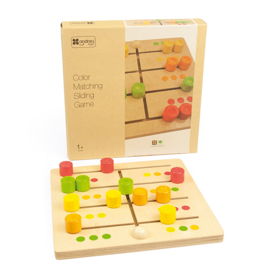 Wooden rolling toy with colors