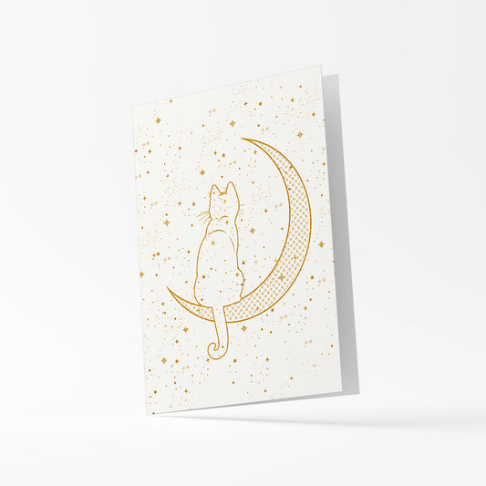 Ευχετήρια κάρτα origami με γάτα