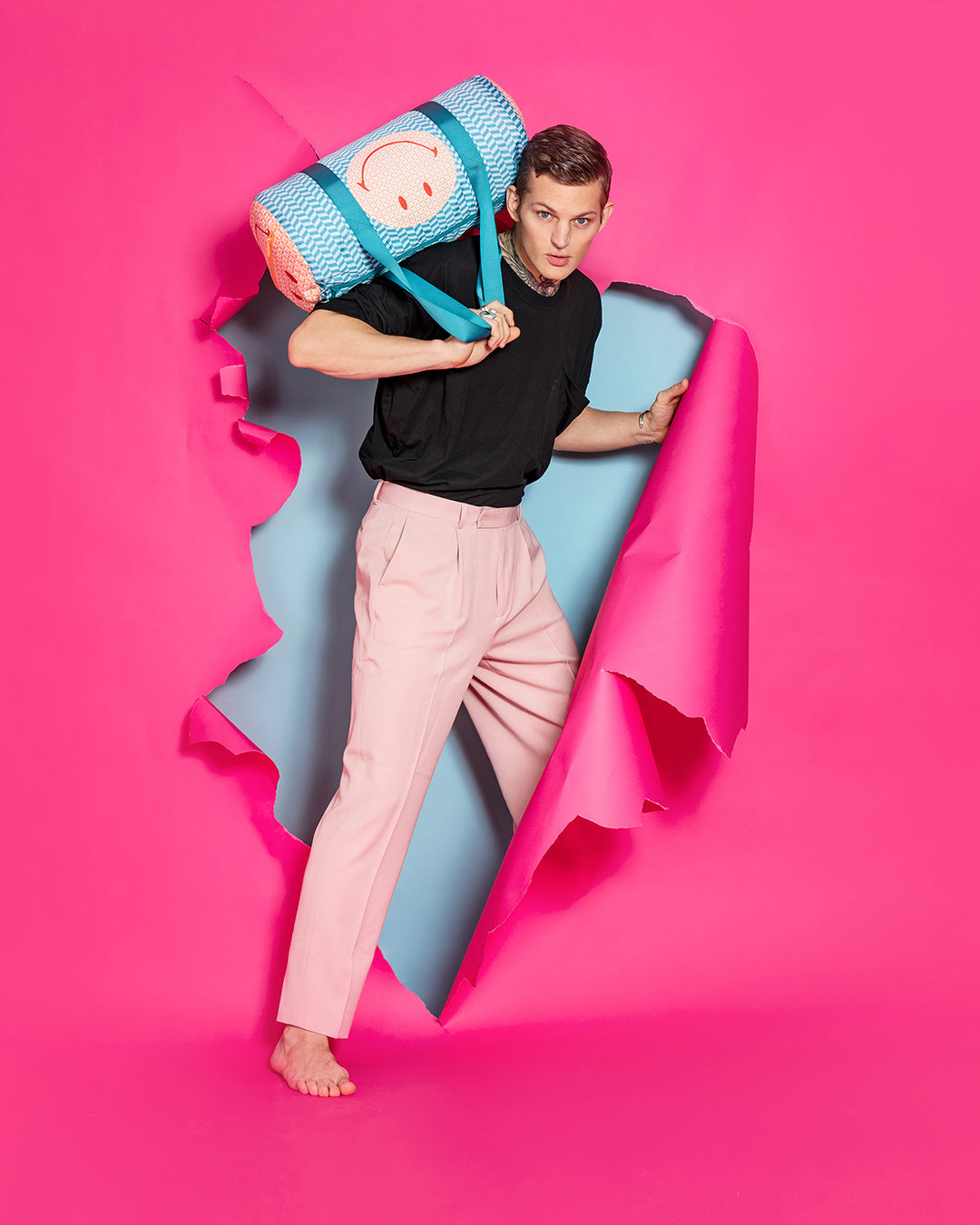 Τσάντα ταξιδιού Loqi Smiley weekender διπλής όψης