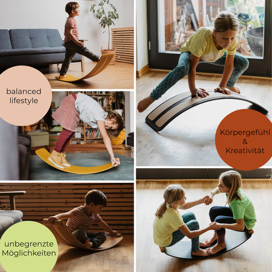 Εύκαμπτη ξύλινη σανίδα ισορροπίας das.Brett