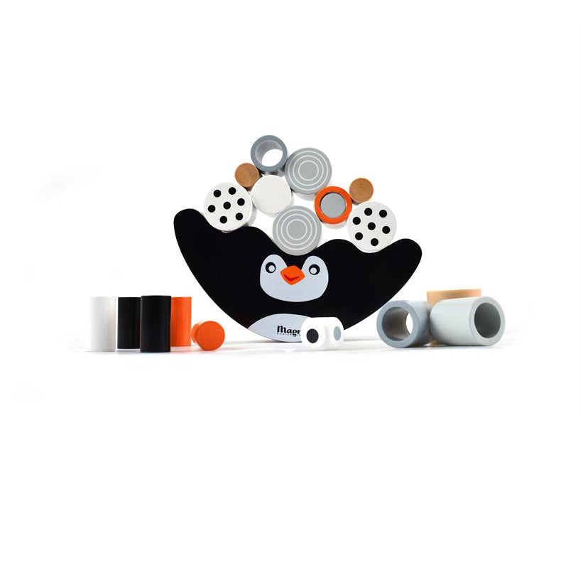 Wooden balance toy with penguin design Magni
