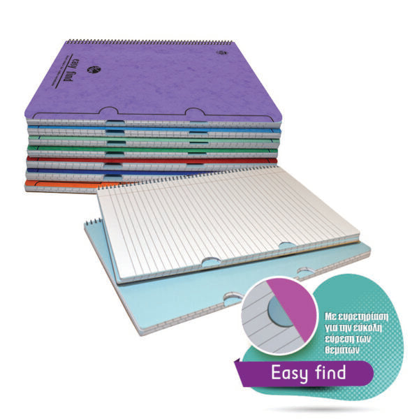 A4 spiral notebook 3 topics, 90 sheets Special easy find green