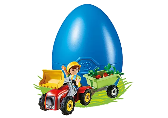 Playmobil Αγοράκι με τρακτέρ σε θήκη-αυγό 4943