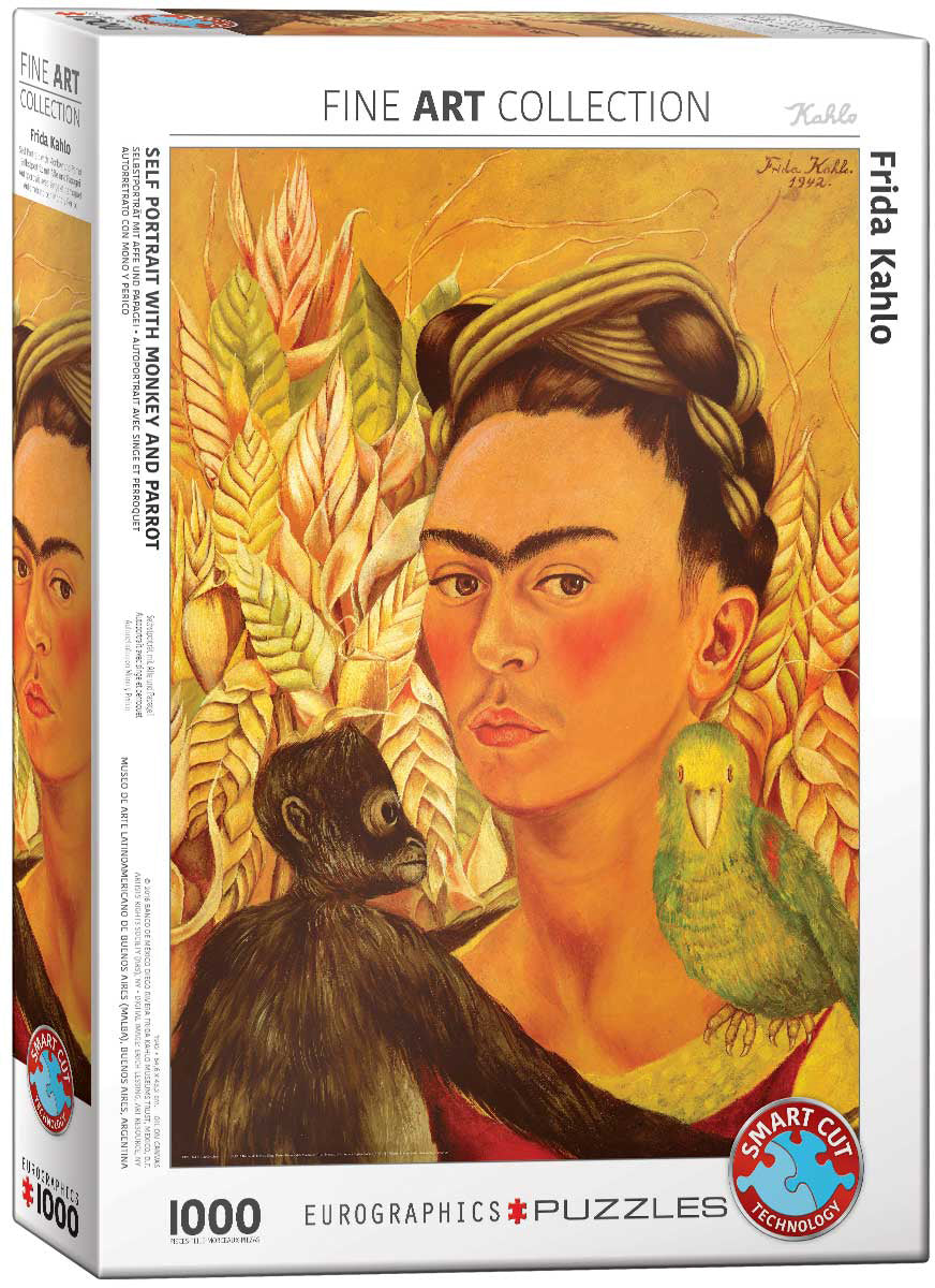 Jigsaw Puzzle Self-Portrait with Monkey and Parrot - Frida Kahlo - 1000 Pieces