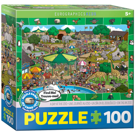 A day at the zoo puzzle, 100 pieces