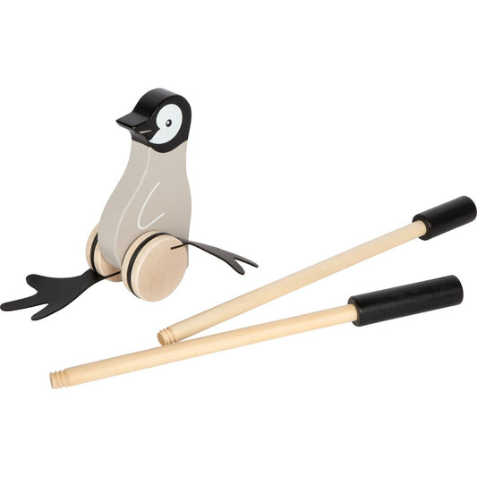 Push-and-scroll game with Smokey the penguin