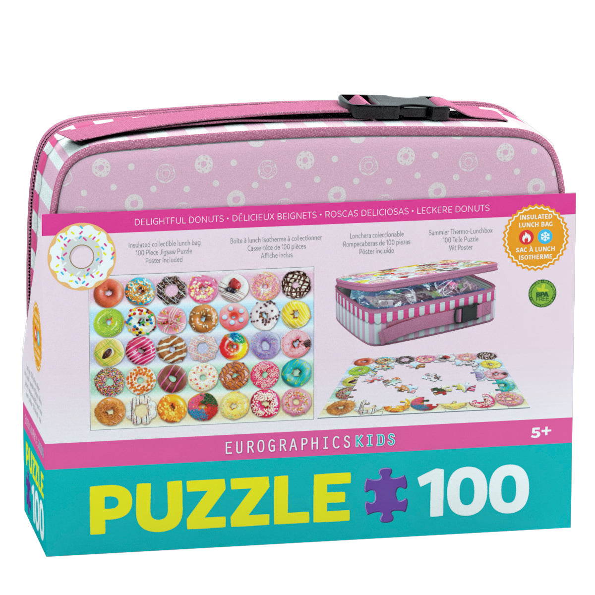 Isothermal bag with 100-piece "Donuts" puzzle