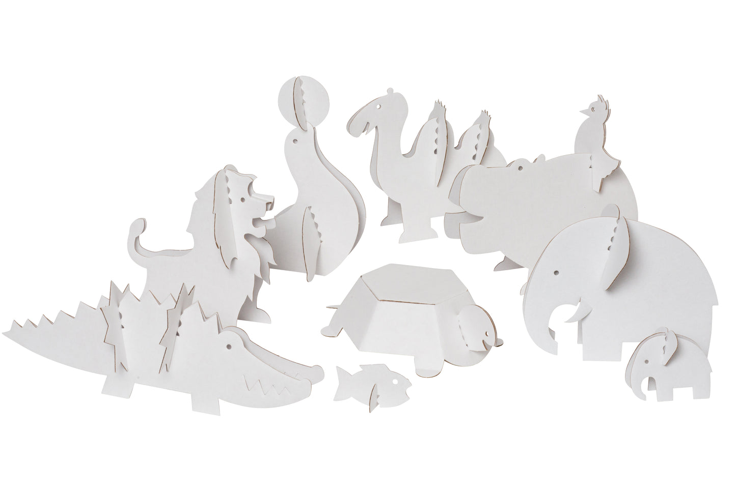 Animals from the zoo - made of cardboard