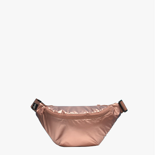 Loqi metallic rose gold bumbag waist bag