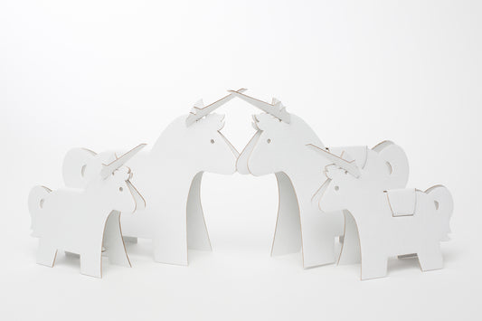 Unicorn family - made from cardboard