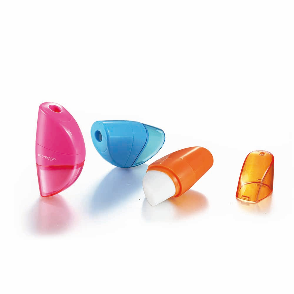 Keyroad eraser and sharpener set, orange color