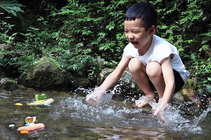 Ξύλινο κουρδιστό κανό-πελεκάνος