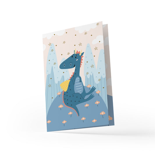 Ευχετήρια κάρτα origami με δράκο για νεογέννητο