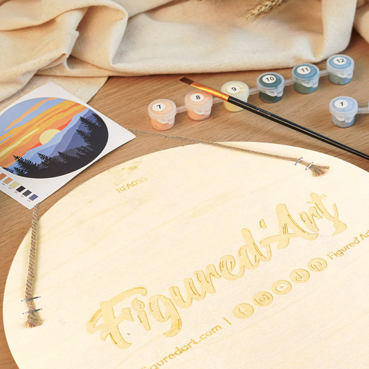 Πουλάκι ανάμεσα σε λουλούδια-Κιτ ζωγραφικής με αριθμούς σε ξύλο