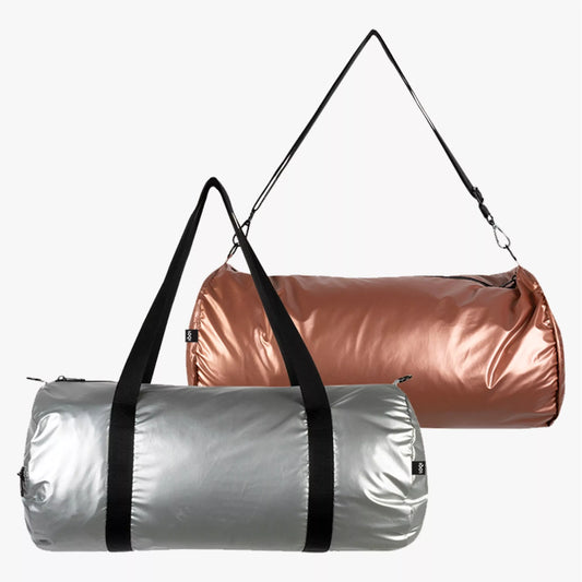 Τσάντα ταξιδιού Loqi Metallic Silver/Gold διπλής όψης weekender