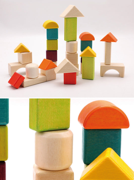 Colored wooden blocks, 30 pieces