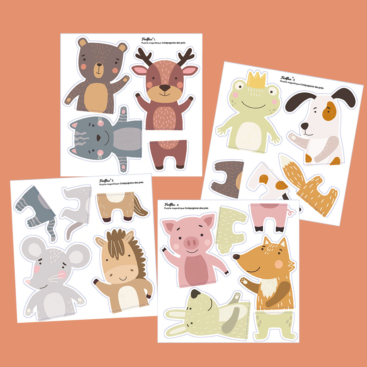 Set of Ferflex animal magnets