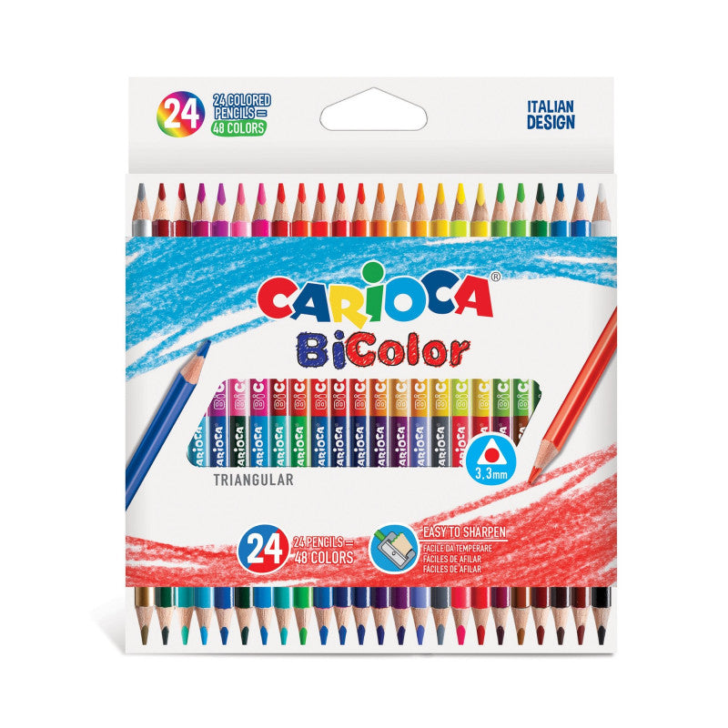 Carioca two-tone triangular crayons 48 colors