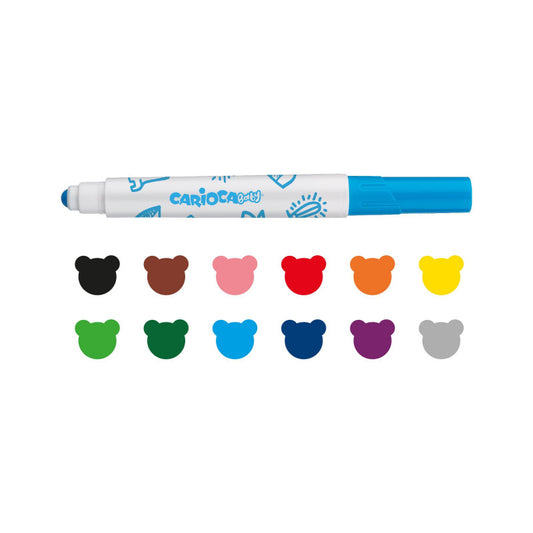 Carioca baby markers 12 colors-42814, ages 2+