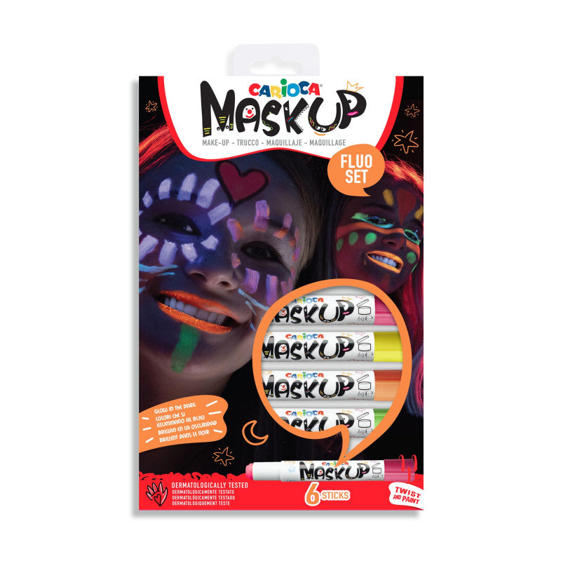 Μαρκαδόροι προσώπου Carioca mask up - neon, 6 χρώματα 43156