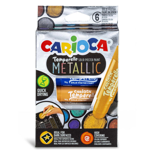 Temperello metallic tempera stick, Carioca, 6 colours
