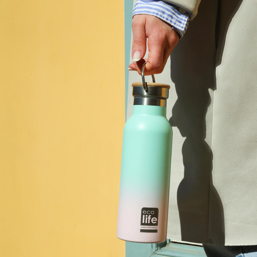 Παγούρι-ανοξείδωτο θερμός 500 ml bamboo ice cream Ecolife
