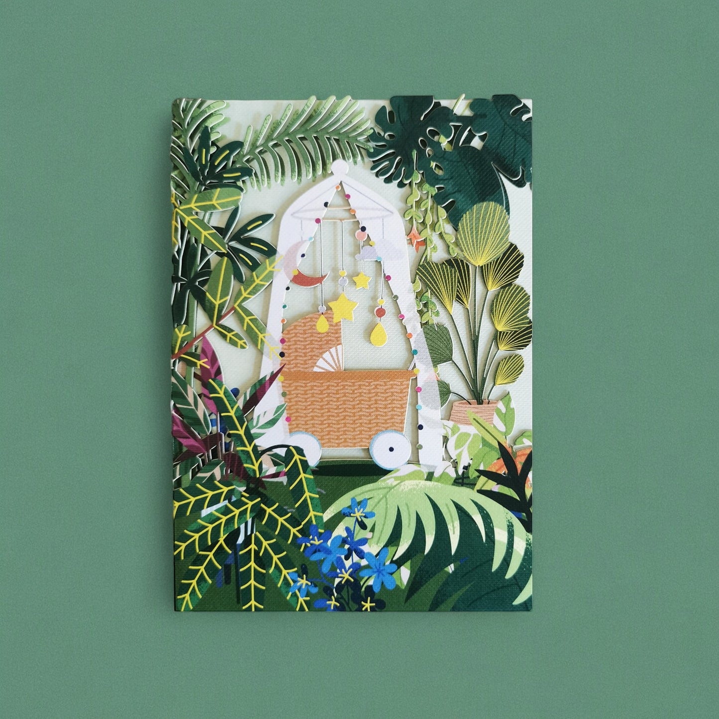 Ευχετήρια κάρτα laser cut κούνια-για νεογέννητο