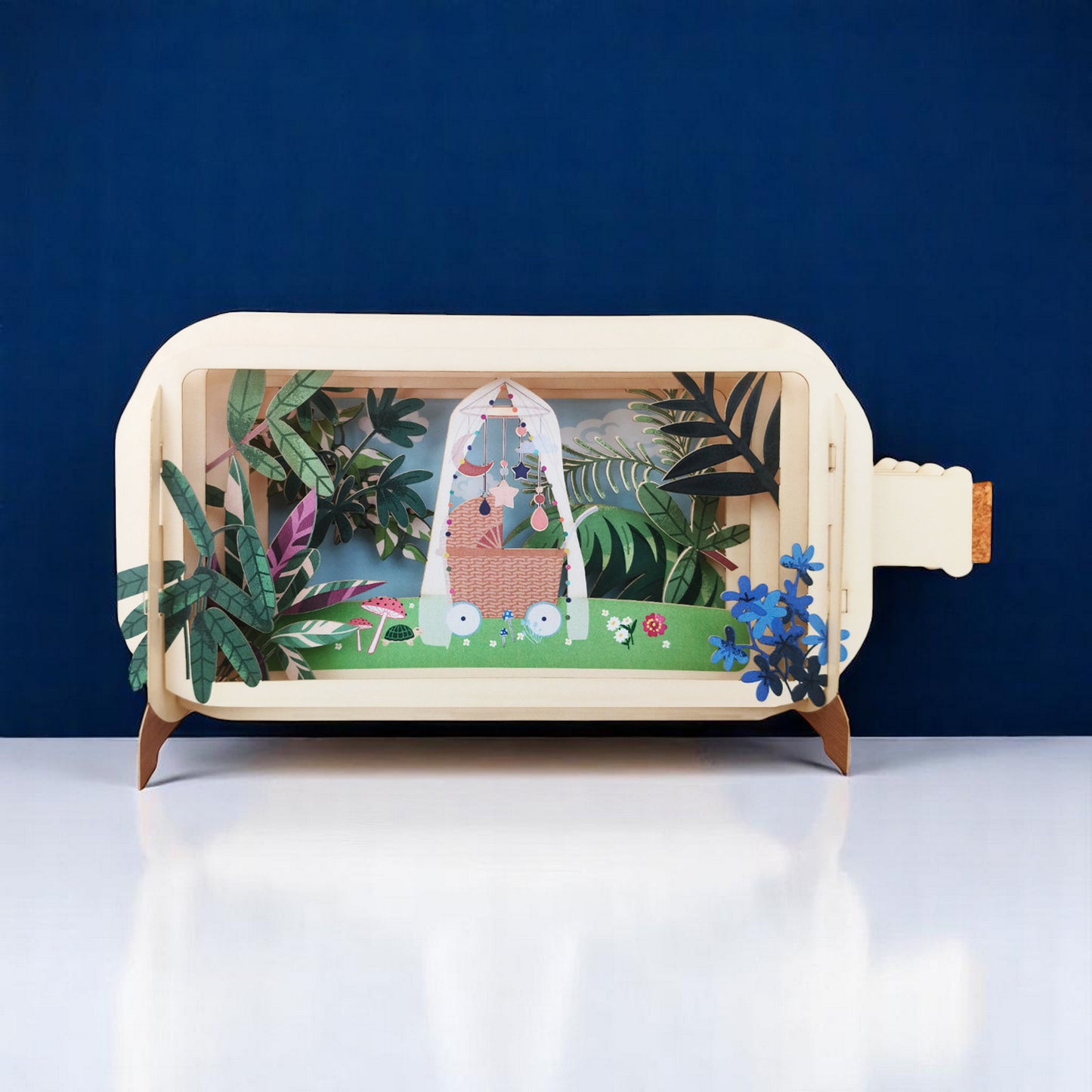 Ευχετήρια κάρτα Κούνια στη φύση, pop up 3D