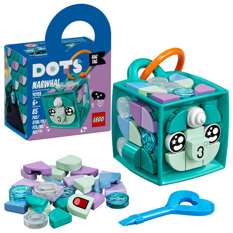 Lego Dots hanging bag tag Narwhal 41928