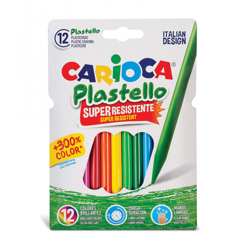 Κηρομπογιές Carioca Plastello 12 χρώματα