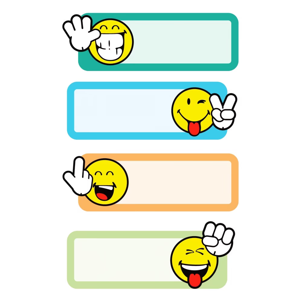 Χρωματιστές αυτοκόλλητες ετικέτες Smiley x 12