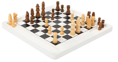 Ξύλινο σετ σκάκι-ντάμα 20 x 20 εκ.