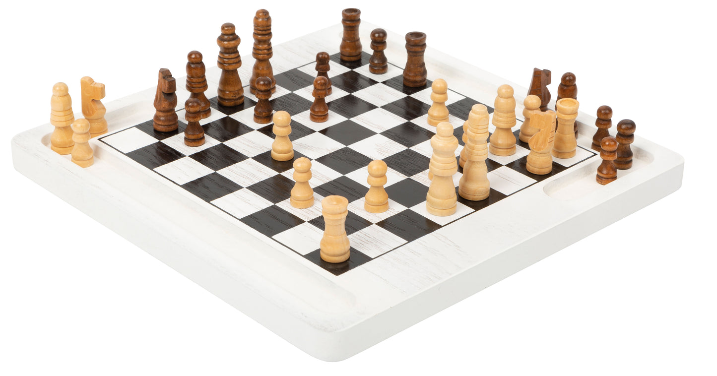 Ξύλινο σετ σκάκι-ντάμα 20 x 20 εκ.