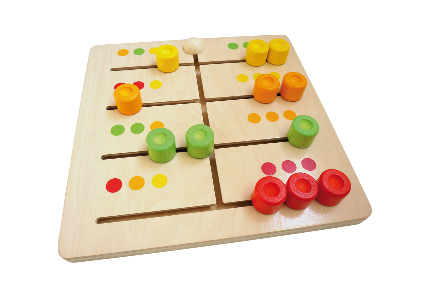 Wooden rolling toy with colors