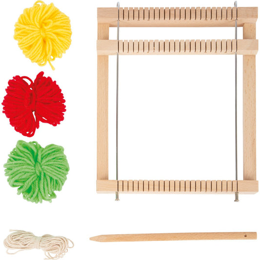 Ξύλινος αργαλειός μικρός, με νήματα