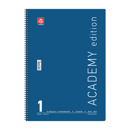 Τετράδιο σπιράλ Α4 ενός θέματος, 30 φύλλων Special Academy μπλε