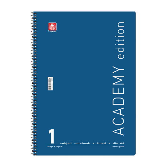 Τετράδιο σπιράλ Α4 ενός θέματος, 30 φύλλων Special Academy μπλε