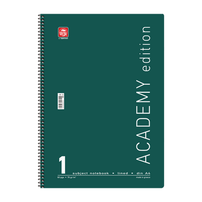 Τετράδιο σπιράλ Α4 ενός θέματος, 30 φύλλων Special Academy πράσινο