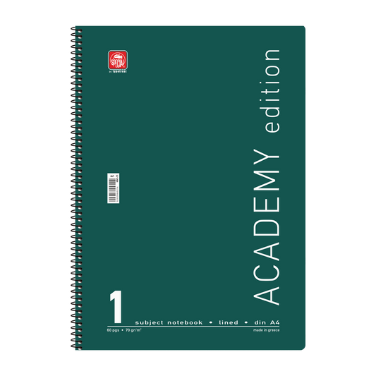 Τετράδιο σπιράλ Α4 ενός θέματος, 30 φύλλων Special Academy πράσινο