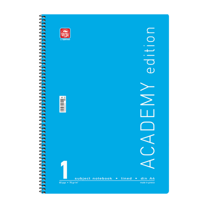 Τετράδιο σπιράλ Α4 ενός θέματος, 30 φύλλων Special Academy θαλασσί