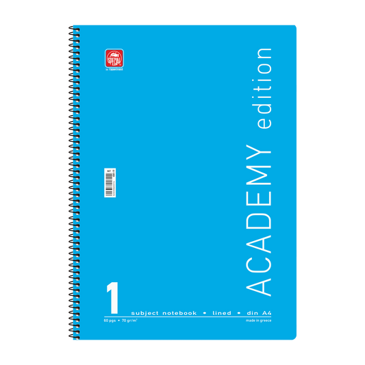 Τετράδιο σπιράλ Α4 ενός θέματος, 30 φύλλων Special Academy θαλασσί