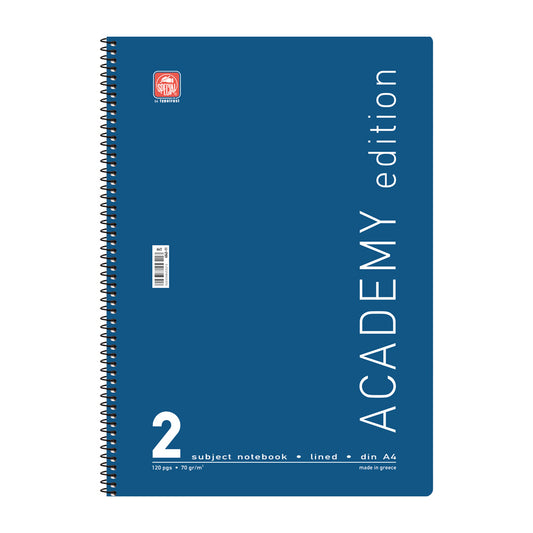 Τετράδιο σπιράλ Α4 2 θεμάτων, 120 σελ. Special Academy μπλε