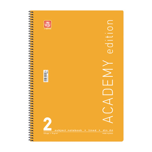 Τετράδιο σπιράλ Α4 2 θεμάτων, 120 σελ. Special Academy κίτρινο
