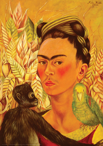 Jigsaw Puzzle Self-Portrait with Monkey and Parrot - Frida Kahlo - 1000 Pieces